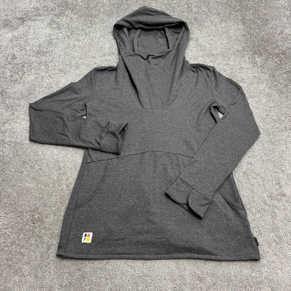 DESO Hoodie Pullover Sweatshirt Womens Large Dark Gray Stretch Casual Outdoor